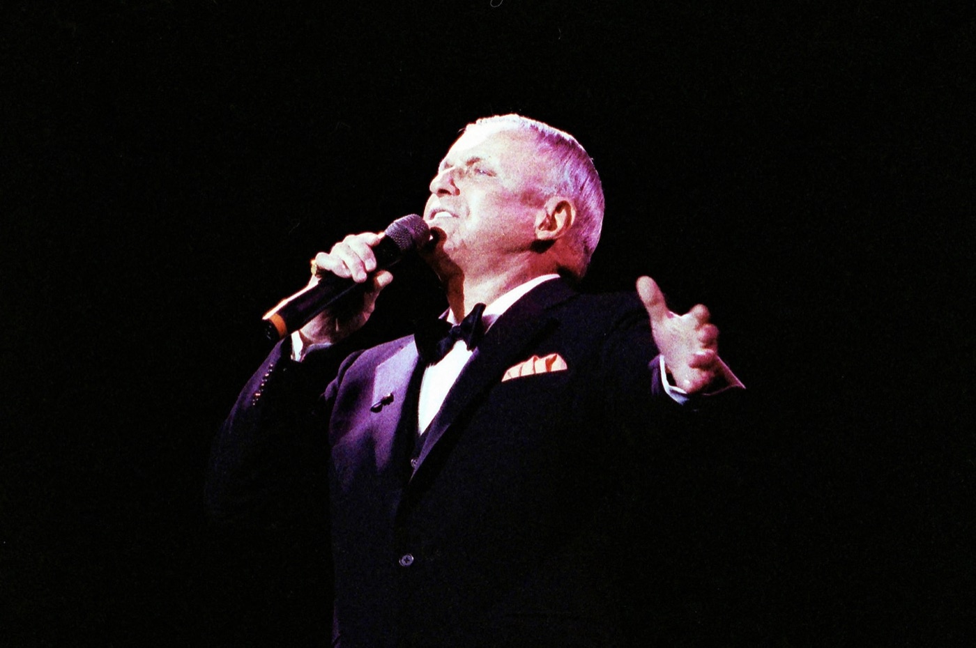 Frank Sinatra performing in a tuxedo