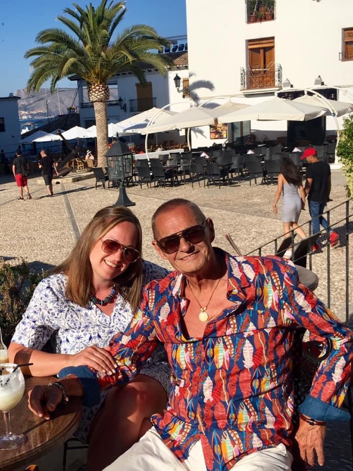 Thomas H. Kay relaxing in the sun with his daughter